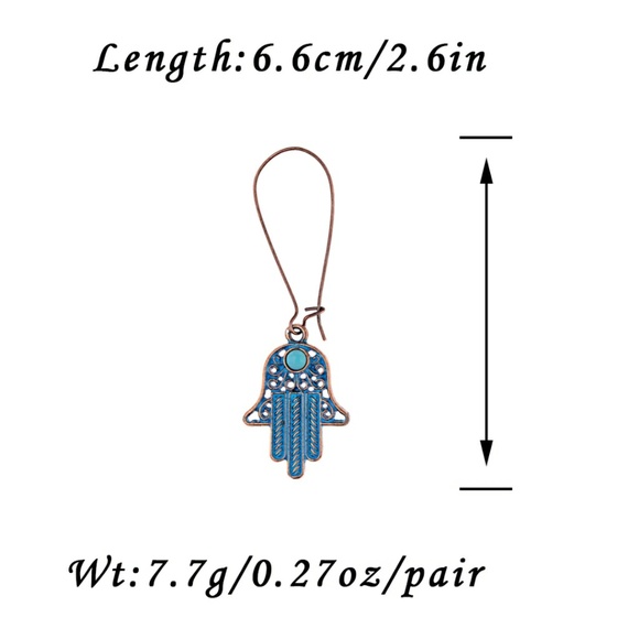 Sold Bohemian hand of Fatima earrings - Picture 2 of 4
